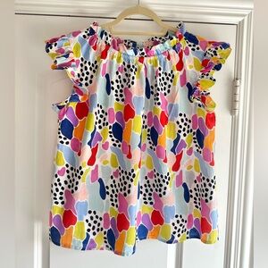 THML Multicolor Ruffle Sleeve Top